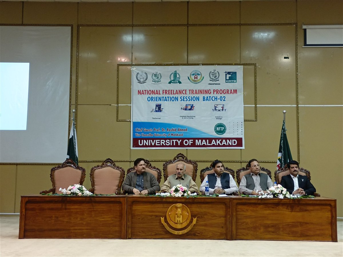 JamilAnwarAb's tweet photo. #UniversityofMalakand
Orientation Session on National Freelance Training Program Batch-02 organized by Department of CS & IT,UoM in collaboration with PITB & KPITB to enhance digital & entrepreneurship skills of the students of UoM.
#NFTP
#PITB
#KPITB
#DepartmentofCSIT https://t.co/P5KZ3BkUcK