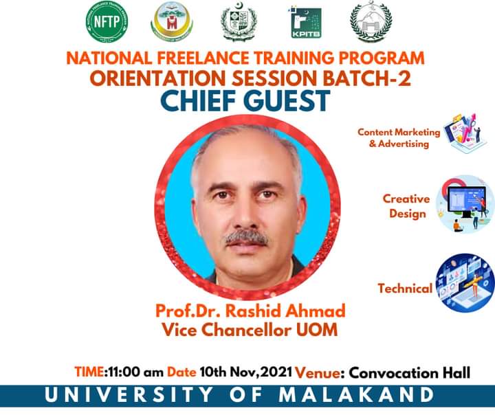 JamilAnwarAb's tweet photo. #UniversityofMalakand
Orientation Session on National Freelance Training Program Batch-02 organized by Department of CS & IT,UoM in collaboration with PITB & KPITB to enhance digital & entrepreneurship skills of the students of UoM.
#NFTP
#PITB
#KPITB
#DepartmentofCSIT https://t.co/P5KZ3BkUcK