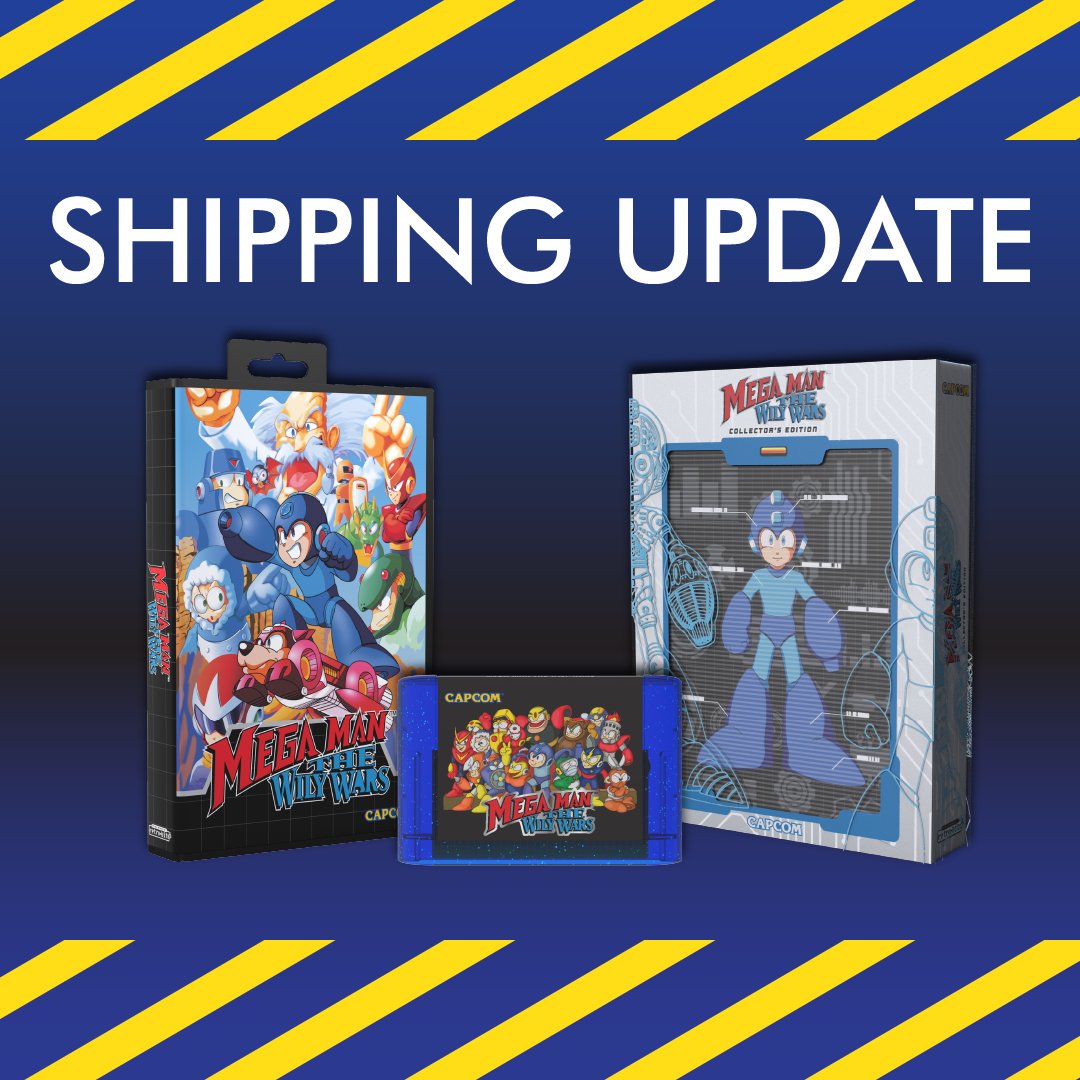RetroBitGaming's tweet photo. Mega Man: The Wily Wars was expected to arrive by now, but due to the current port congestion at Long Beach, we are still waiting. This is beyond our control but we hope to have them to retailers by early-mid Dec.  We appreciate your patience and apologize for the inconvenience. https://t.co/Dgw1gkli2u