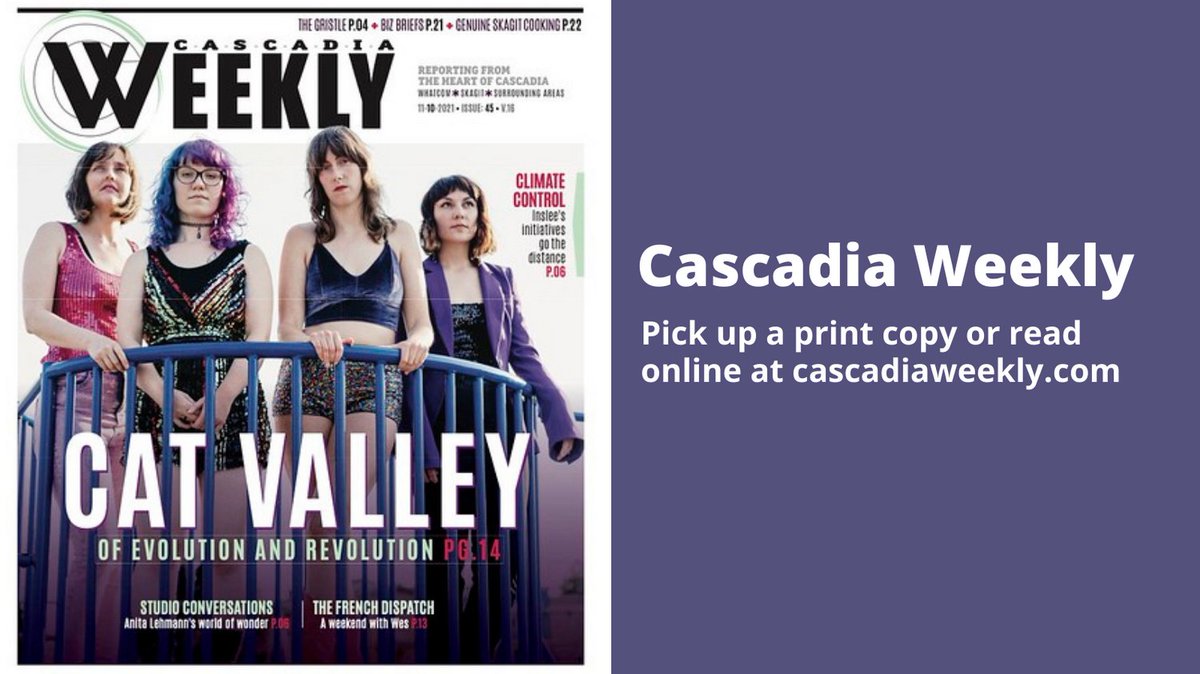 CascadiaWeekly's tweet photo. The new issue is out, in print and online! The French Dispatch, Inslee's climate initiatives, Cat Valley and more. https://t.co/2IODOTKCZ1