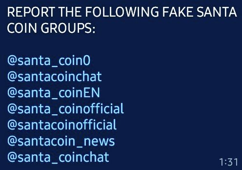SantasArmy's tweet photo. 🚨🚨🚨🚨 BE CAREFUL WITH SOME SCAMMERS #SANTAARMY #BNB #SANTALOVERS #Christmas #BSCGems #shibainu #OnlyOneSANTA REPORT ALL OF THEM 🔥🔥🔥🔥 @telegram @BinanceChain @CoinMarketCap https://t.co/qF5TfFMWvG