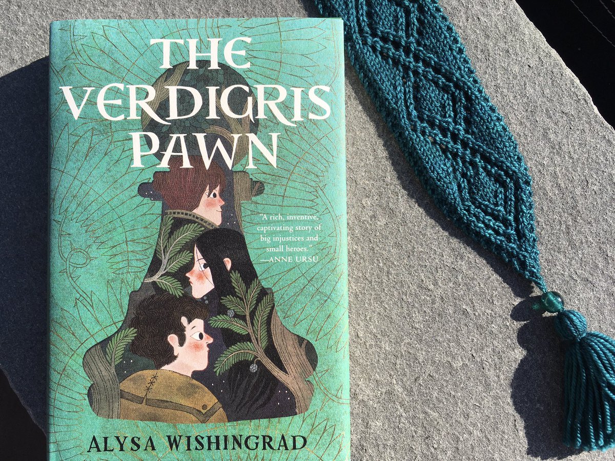 katealbus's tweet photo. 💚Celebrating great stories &amp; great friendship! A #giveaway of @AGWishingrad’s gorgeous #mglit, THE VERDIGRIS PAWN. To enter:
♟Follow Alysa
♟Like/comment
♟RT
Winner chosen on Saturday, this beautiful story’s 4-month-iversary! Verdigris bookmark knit with love &amp; included! https://t.co/0hc0CuBib7