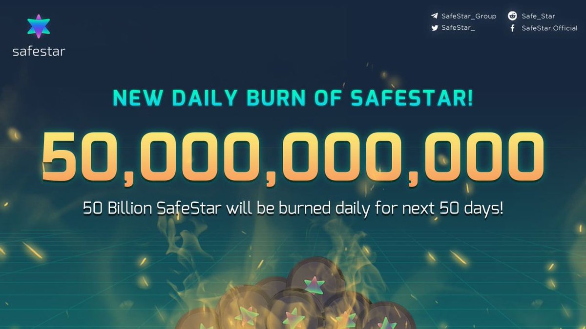 SafeStar_'s tweet photo. 🔥🔥🔥 BURN 🔥🔥🔥
39/50

We hear you ‼️ Another session of burning ‼️

50,000,000,000 #SAFESTAR will be burned daily for next 50 days ‼️

TX:
https://t.co/TJM6ezs1LB

#bsc #defi #bnb #safestar #burn https://t.co/VSnzw9dfDe