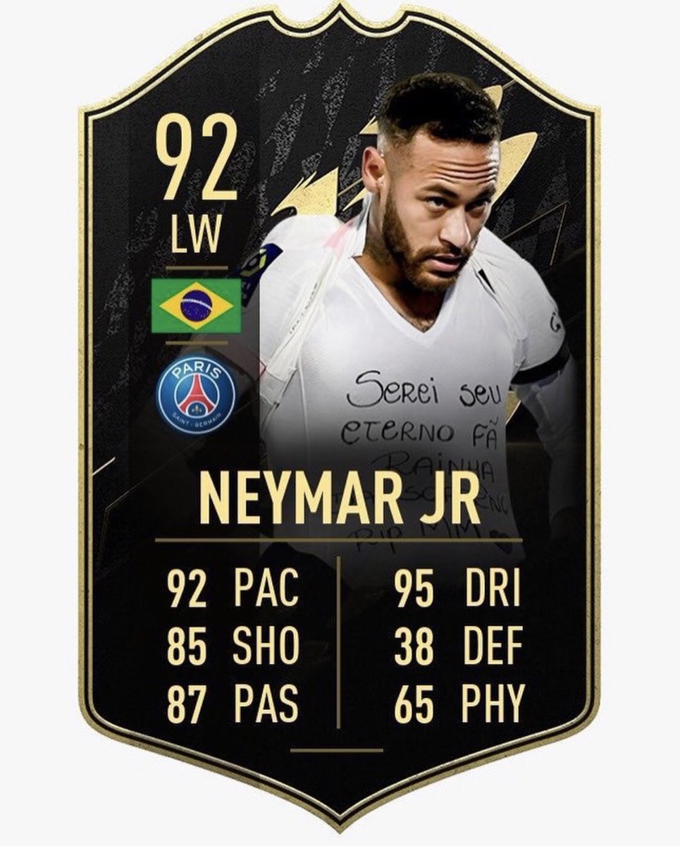 Mfutebolisticos's tweet photo. A carta do Neymar no fifa tem a foto com a homenagem que ele fez pra Marília. ❤️ https://t.co/07zdQJo4Z6