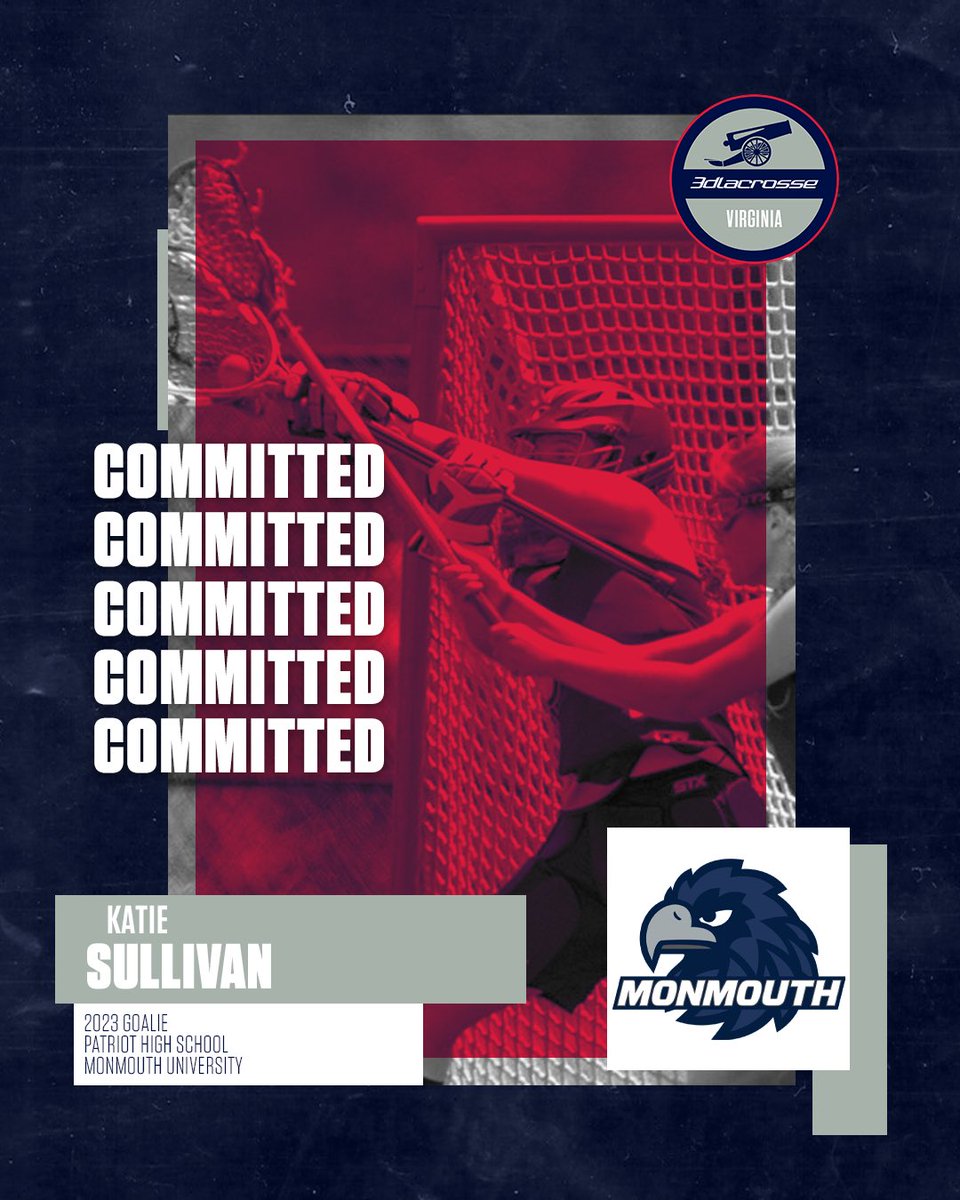 Let’s hear it for the girl!  2023 goalie Katie Sullivan verbally commits to Monmouth University!  Watch this HAWK FLY! #collegebound #3ddifference #3don2
