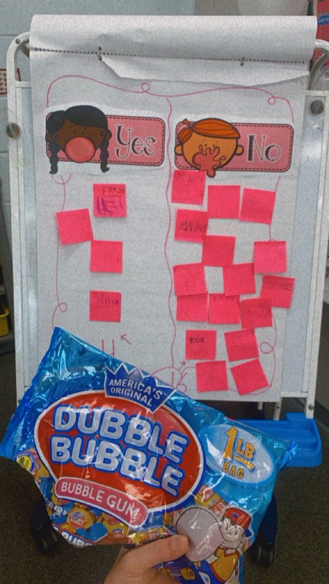 MrsHoltzKinder's tweet photo. Can you blow a bubble?! #50thdayofschool #tmeseagles https://t.co/ecL8vIiMH6