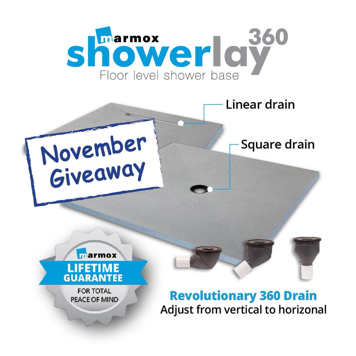 MarmoxUK's tweet photo. We are giving away Marmox Showerlays throughout November through Instagram. Head over to our Instagram page MarmoxUKLtd for more info and choose the size you want. #novembergivaway #wetroom #showerlay #marmox https://t.co/WPOwcFrFp6
