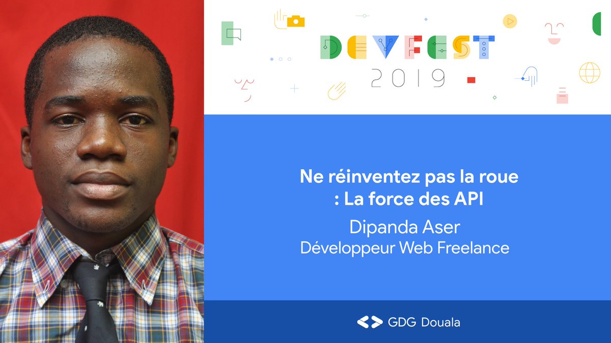 GDGDouala's tweet photo. #BackToDevFest2019. Contributeur pour @osscameroon, @iamdipanda est de ceux qui savent à quel point il est important de limiter la charge de travail pour un dev sur un projet. C'est dans cette optique qu'il nous conduit un échange sur l'importance des API. https://t.co/3WDvrZ7QXF