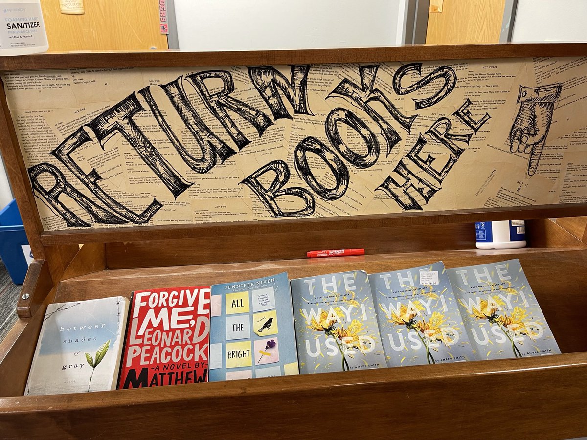 Some books we read this week. By conservative estimate, I’d say at least 10 my my students have read The Way I Used To Be so far this year. One endorsement: “It was good enough that I read the whole way through the book. Like quickly. Kinda weird…”