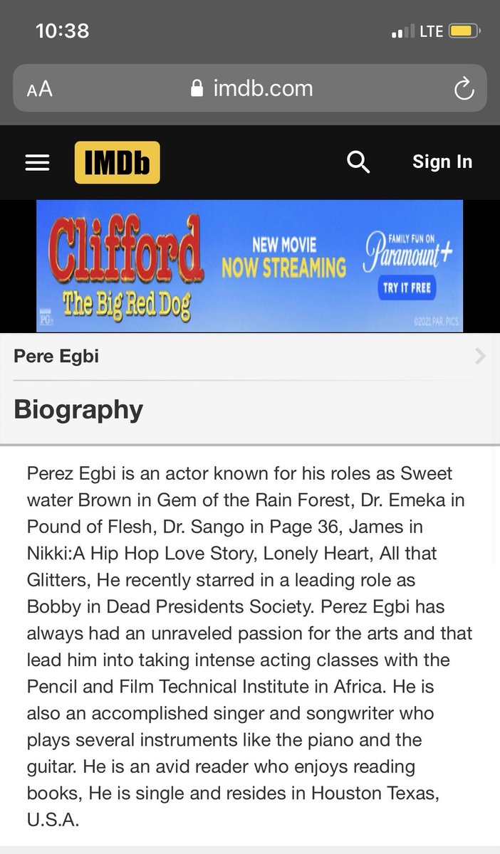 Hybeegold123's tweet photo. See Biography now. Who said pere is not a recognized actor. I haven’t watch most of these movies.. The new hashtag should be #Perenodeybrag. IMDB understands the assignment #VerifiedPere #ChooseForPere #PereEgbi #pereXTMC @thisismaame https://t.co/7WA40jGR7U