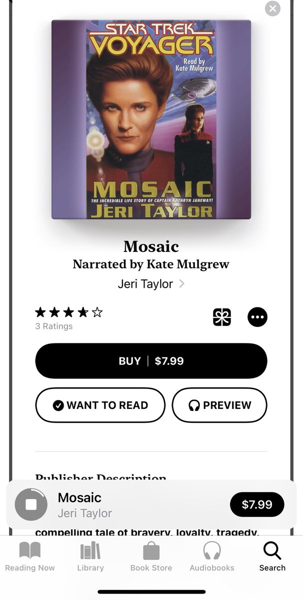 TrekItTrekkie's tweet photo. I didn’t know Kate Mulgrew narrated this. 😮 Should this be my next audio book? 🤔😁 I have the actual book but it’s probably 100% better being read by Kate. #StarTrekVoyager #KateMulgrew #audiobook https://t.co/JKdV5Yulqj