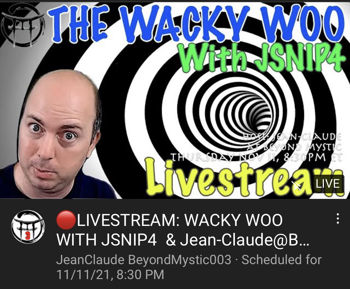TheOfficial_FFG's tweet photo. 🎗Get ready for The Wacky Woo! Thursday 11/11 at 8:30PM! 🌀@Beyond_Mystic @RealistNews #woo #Livestream #jsnip4 #cryptoviewing https://t.co/g8geHsYP8t