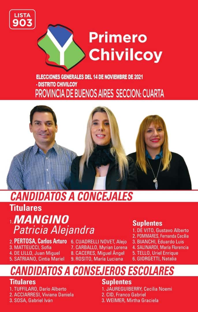 MarioArcuria's tweet photo. Esta es la boleta para que el domingo 14 de noviembre Chivilcoy siga creciendo. Vota la lista 903. CORTA BOLETA. Gana #PrimeroChivilcoy https://t.co/YQdVaHiGpx