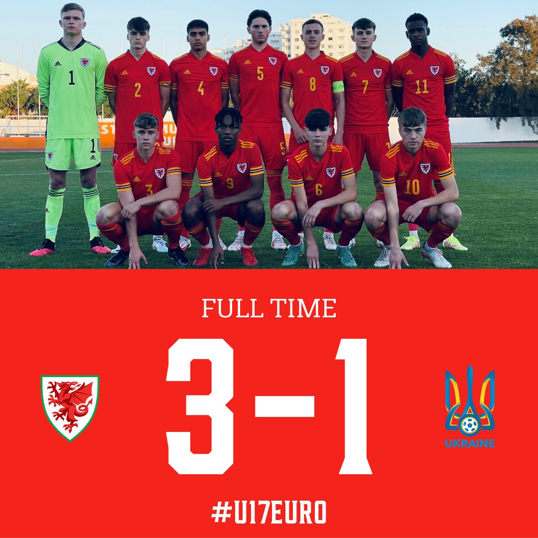 SGÔR TERFYNOL 🏴󠁧󠁢󠁷󠁬󠁳󠁿 3-1 🇺🇦 #U17EURO

Luke Harris, Alex Roberts and Cole Fleming the scorers as Rich Williams' side seal an impressive win to start the qualifying campaign 👏

#TogetherStronger