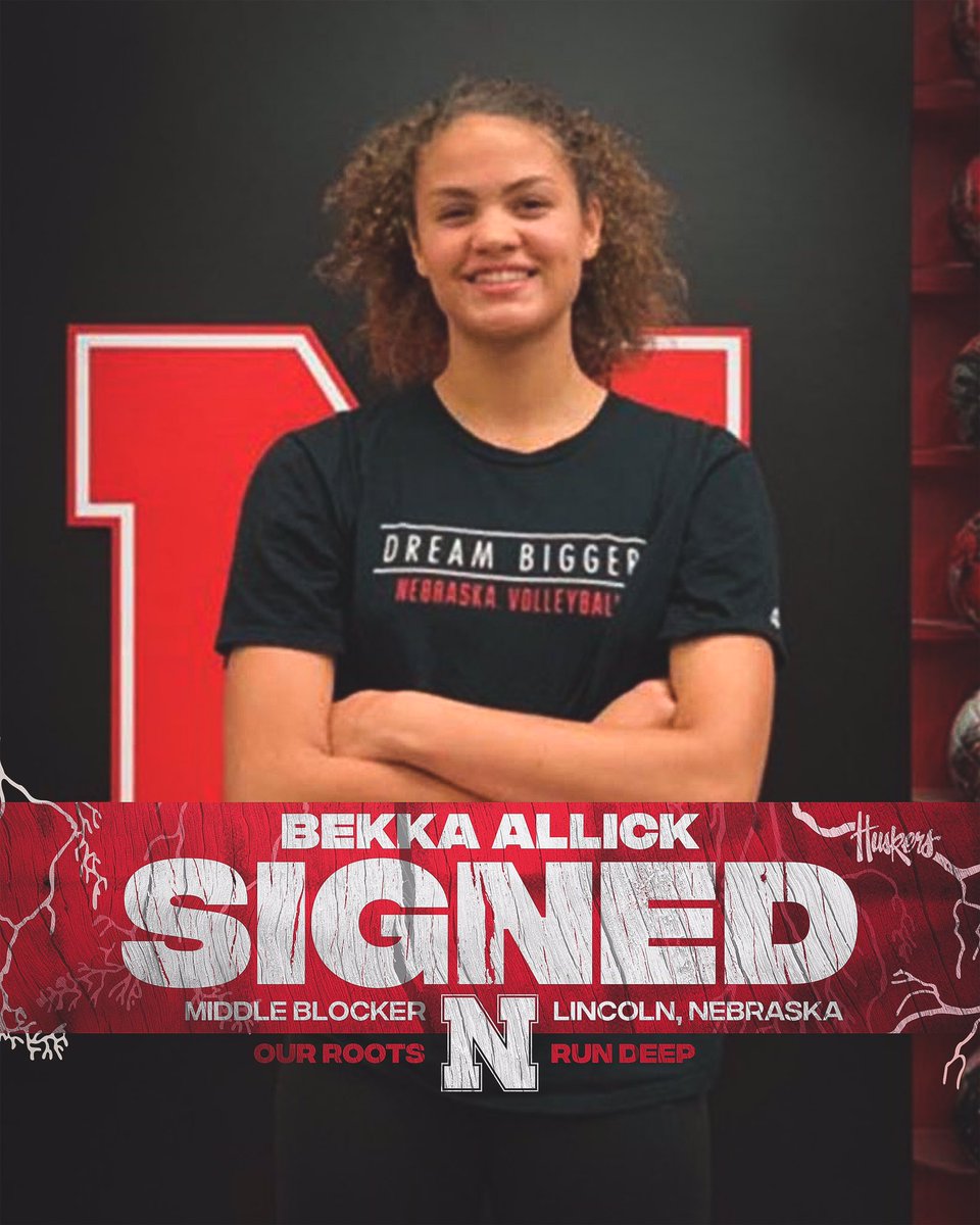 HuskerVB's tweet photo. 🏡 #HomeGrown Husker 🏡
 
The No. 6 recruit in the nation, @bekkaallick5 is sticking with the Big Red! https://t.co/GErtonX9jg