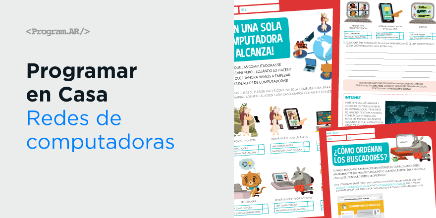 Programar2020's tweet photo. ¿Sabías que la mayoría de las compus están interconectadas y forman redes? Encontrá en #ProgramarEnCasa fichas de actividades para trabajar cómo se comunican e intercambian información: https://t.co/Ejy590DXoe https://t.co/HXSh2bQ2lv