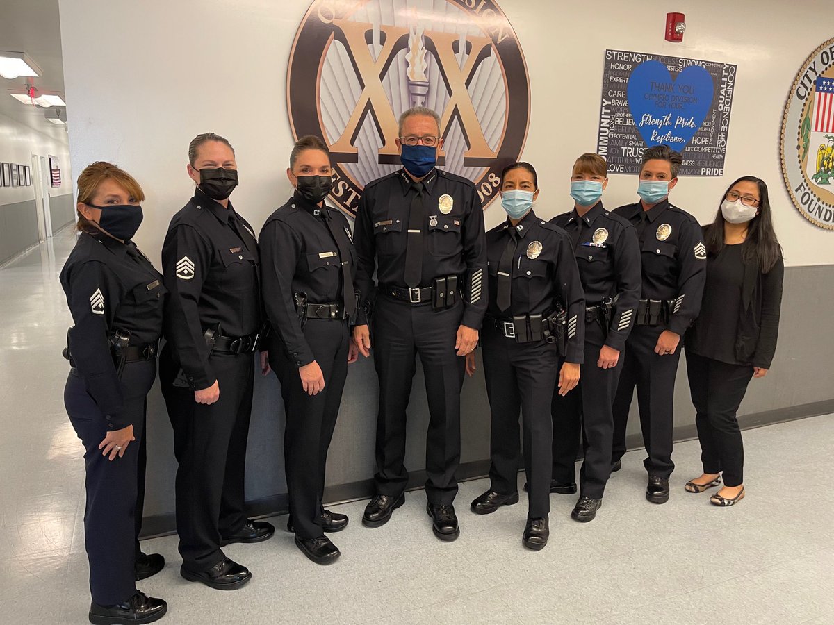 Privileged to stand with the leadership team of ⁦<a href="/LAPDOlympic/">LAPDOlympic</a>⁩ in advance of Captain Sandoval’s final COMPSTAT. As she starts her next chapter she leaves behind the next generation of leadership she has mentored so well. Proud of this Department - Because of its People