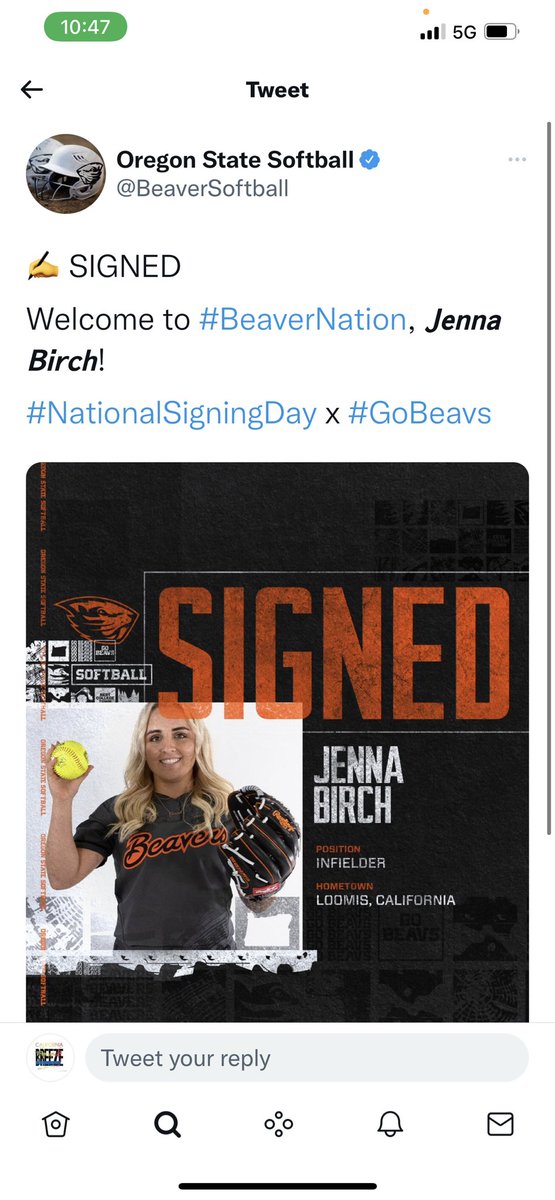 Congratulations Jenna!  Oregon State is gonna love you!  Beaver fans rejoice, you just got a great one!  Guaranteed to be a fan favorite!  <a href="/lauraberg44/">Laura Berg OLY</a> <a href="/BeaverSoftball/">Oregon State Softball</a>
