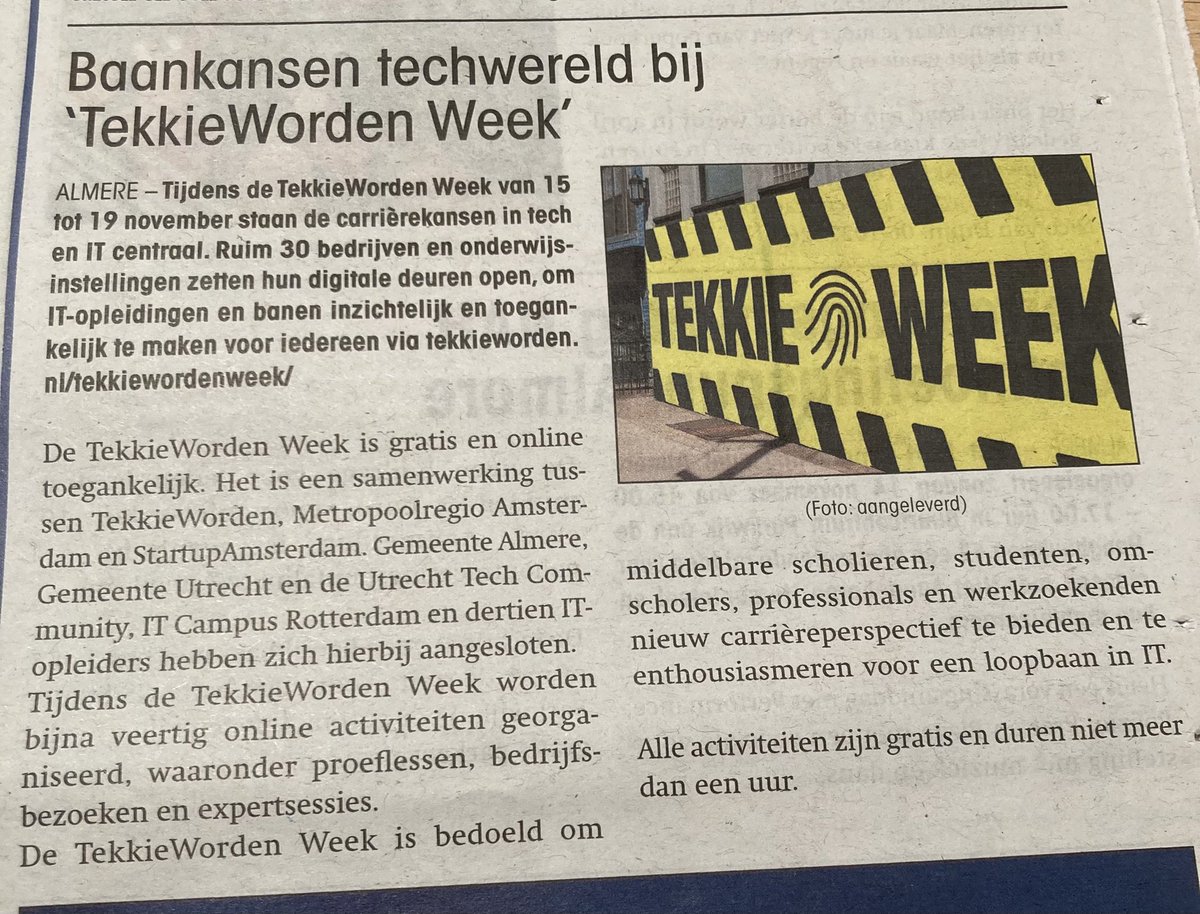 Omscholen naar een loopbaan in de IT iets voor jou? Ontdek het in de <a href="/TekkieWorden/">TekkieWorden</a> Week online.