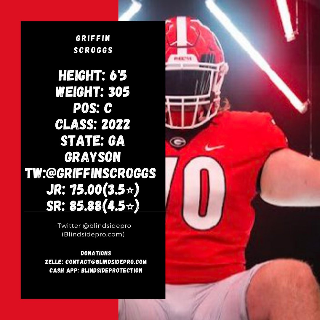 BrandonLeeFX's tweet photo. Shout-out to @GriffinScroggs! After an amazing senior season we awarding him 4.5⭐. 10 points of growth from his junior season. Looking forward to watching you play on Saturdays!!! #Checkoutmyhighlight #secbound
https://t.co/ZbUjZKP1ST https://t.co/qR0G5MuxJm