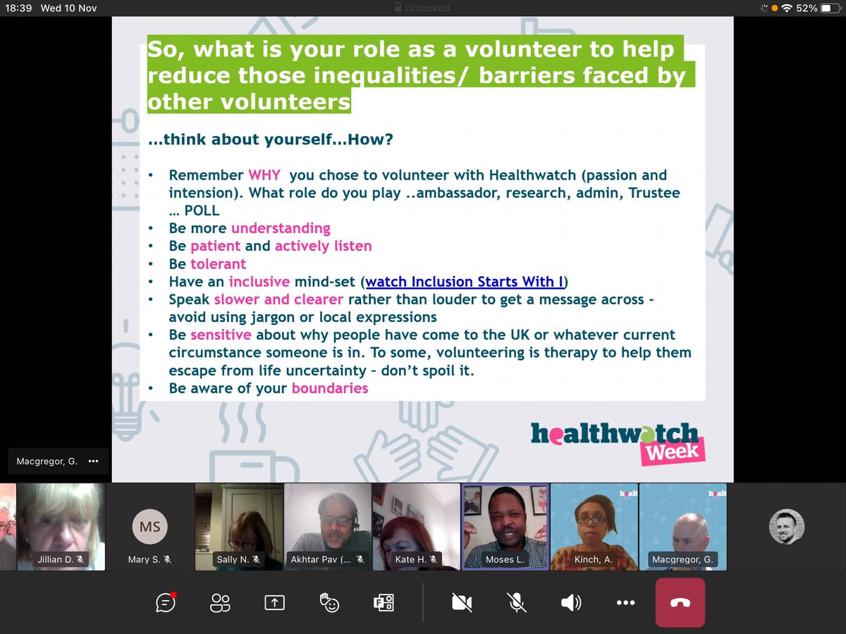 VolunteeringHWL's tweet photo. Great to hear from Moses The Volunteer coordinator At the New Beginnings project (@vasnews)
Talking about what your role is as a volunteer to help reduce inequalities.

#Healthwatch2021 https://t.co/2k5vIclUuX