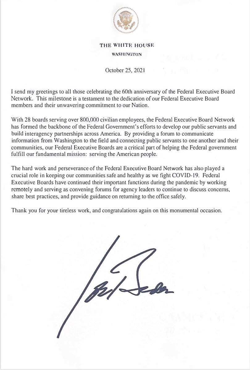 OperPrepare's tweet image. Today, the Federal Executive Boards across the country are celebrating 60 years of communicating and collaborating with each other to better serve the American people. 

I am proud to serve with so many committed leaders as part of the #FEBsTurn60 

Congratulations to all of you!