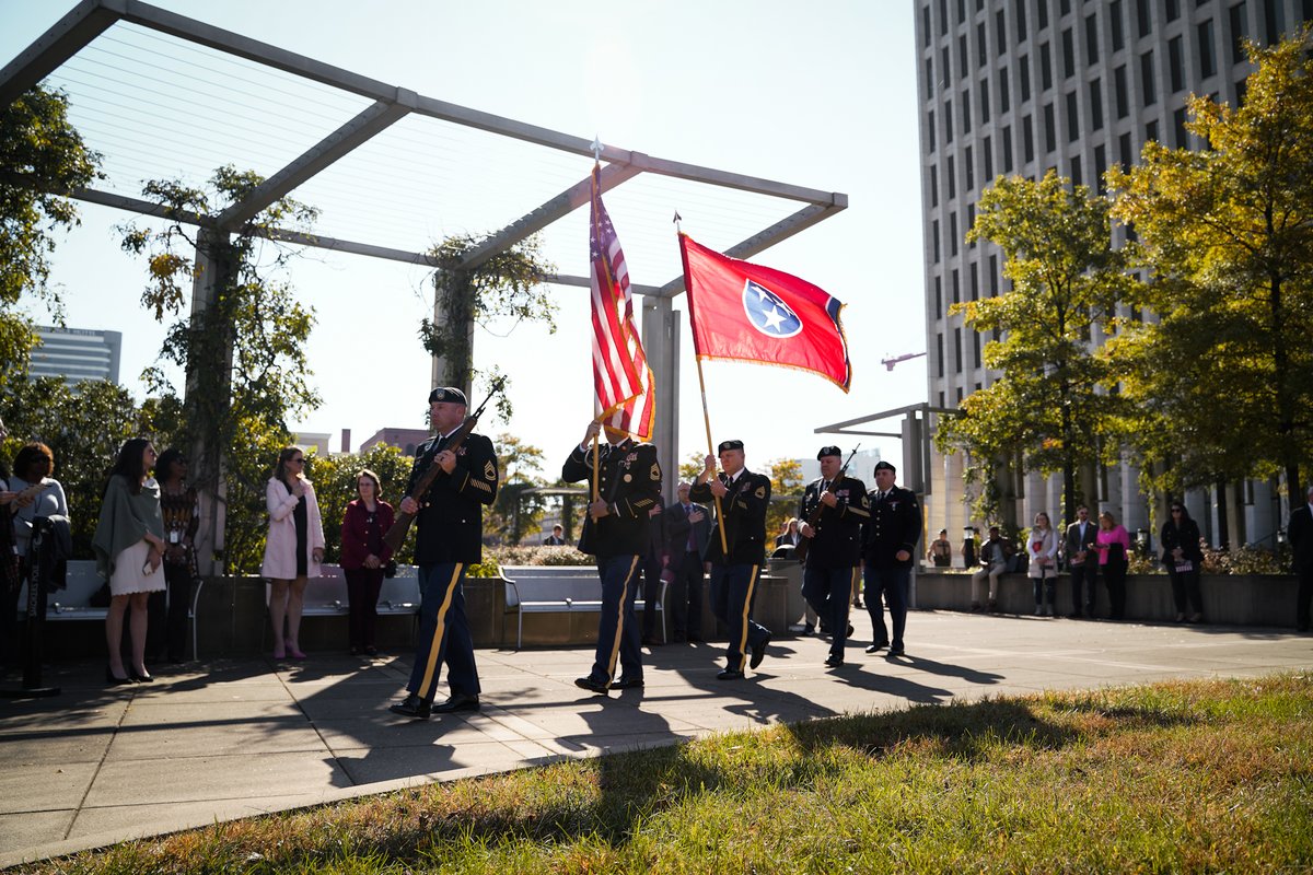 Our freedoms &amp; way of life have been hard won &amp; hard kept thanks to the service of our men &amp; women in uniform. Honored to recognize the nearly half-million veterans in TN for serving their country — including a dedicated group of veteran state employees.