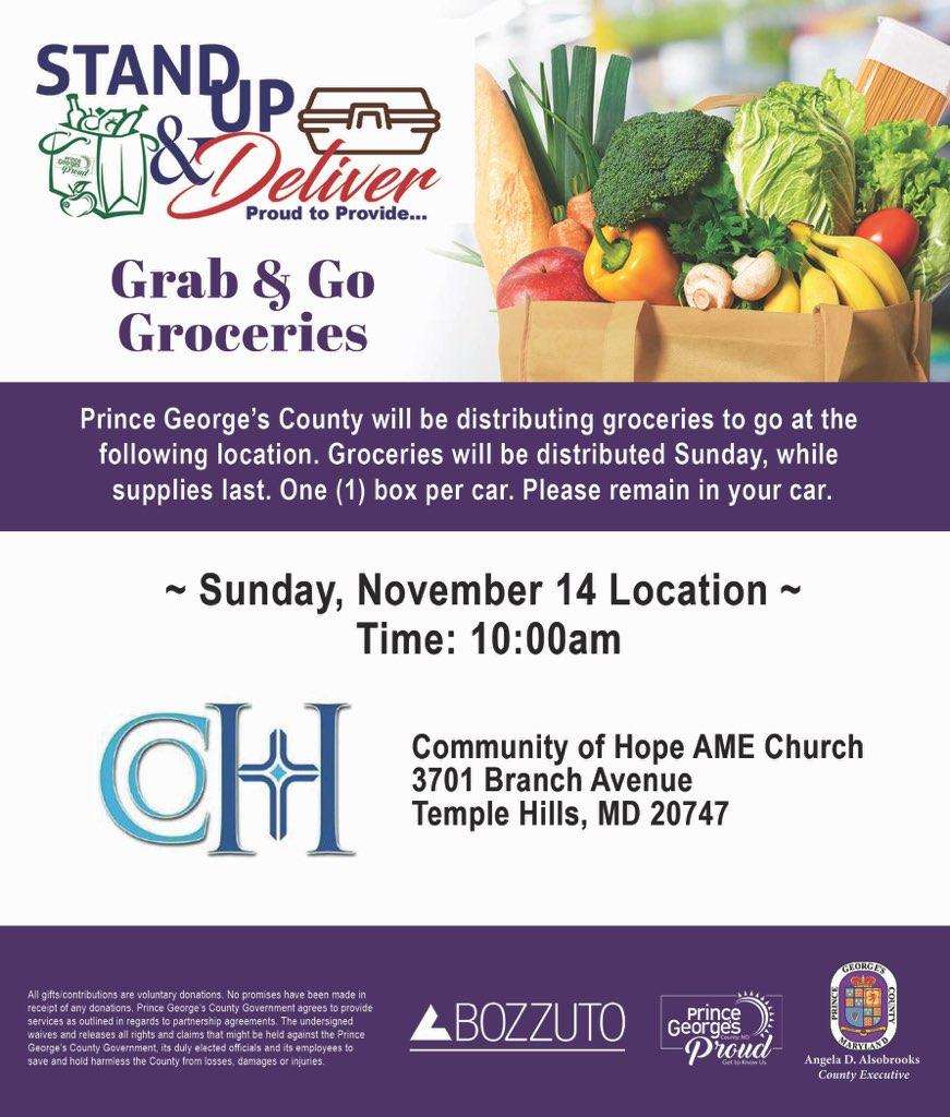 CmtyOfHope's tweet photo. Meet us this Sunday for a grocery giveaway at 10am @IversonMall!! Each car will receive a box of groceries with fresh produce, meat and more!  🚗Drive up and Grab some groceries!🛒 https://t.co/t8K80s15q9