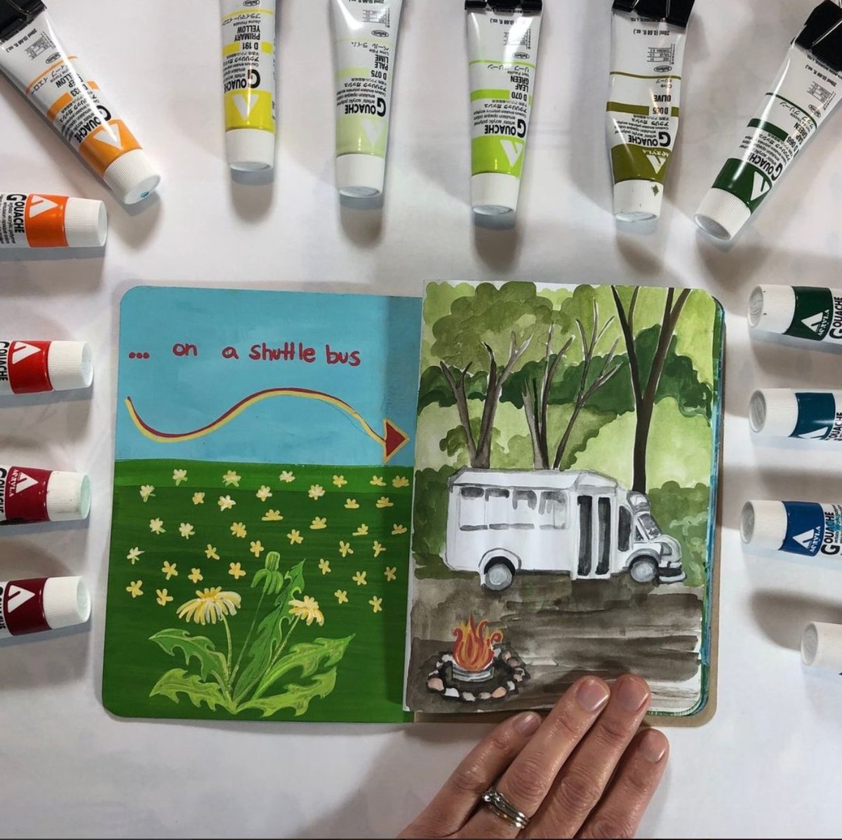 A great spread by @megerkeart's sketchbook! 🌻