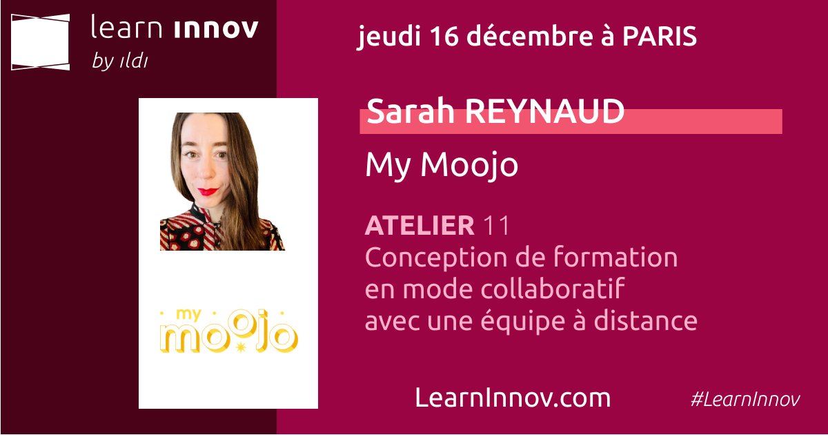 [LearnInnov 2021 - Les Ateliers] 
Comment concevoir des formations en mode collaboratif avec une équipe à distance ? Réponse avec Sarah Reynaud de <a href="/mymoojo/">My Moojo</a> le 16/12. 
Inscription par ici 👉 learninnov.com