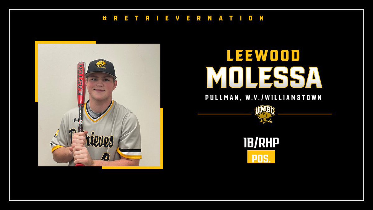 umbcbaseball's tweet photo. NLI Signing Period Update: UMBC Baseball welcomes Leewood Molessa, a 1B/RHP from Pullman, WV. Leewood ranks #1 at his position in the state of West Virginia. We are excited to welcome Leewood to our family. #FutureDawgs https://t.co/xQAtd0bohH