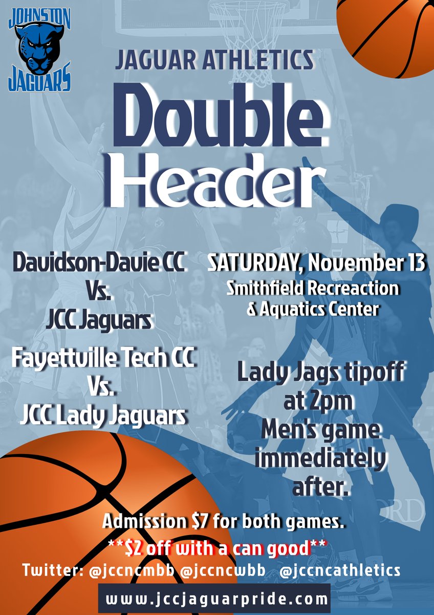JCCNCAthletics's tweet photo. Help us support our community &amp; our Jaguars! Come out and bring those can goods! #JagNation https://t.co/s8Amuw8ZR1