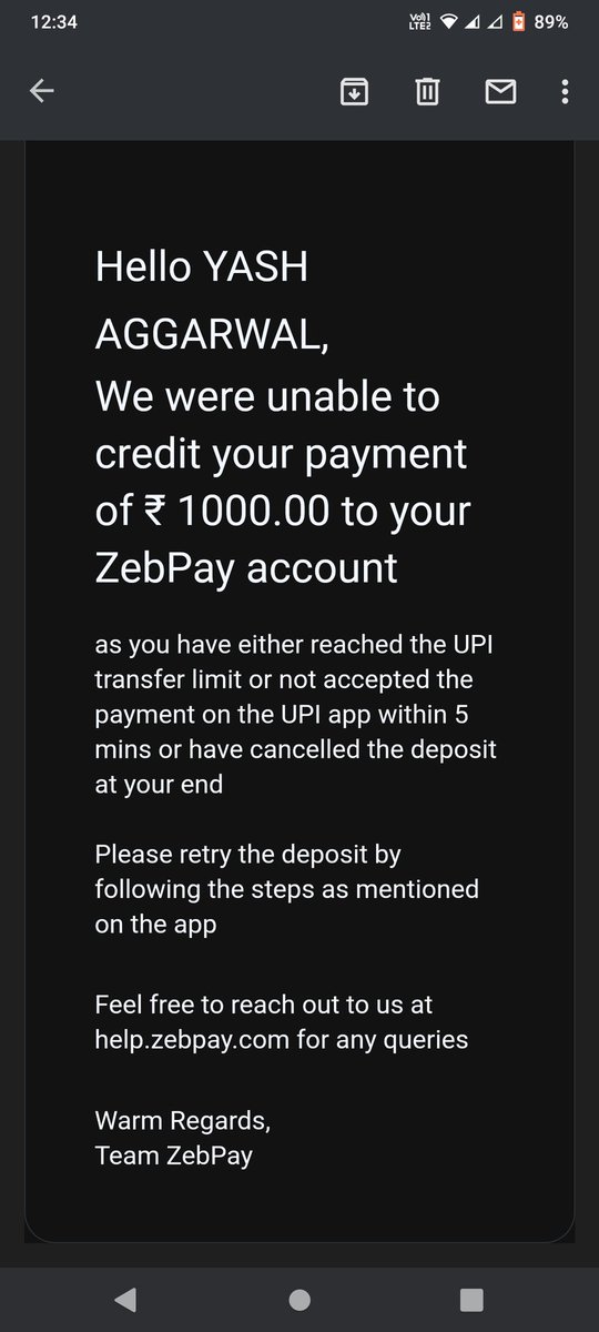 smartguyof2006's tweet photo. @zebpay What is https://t.co/0KbWELYsVm is deducted from my account.where is money https://t.co/tbOoy6rj5O