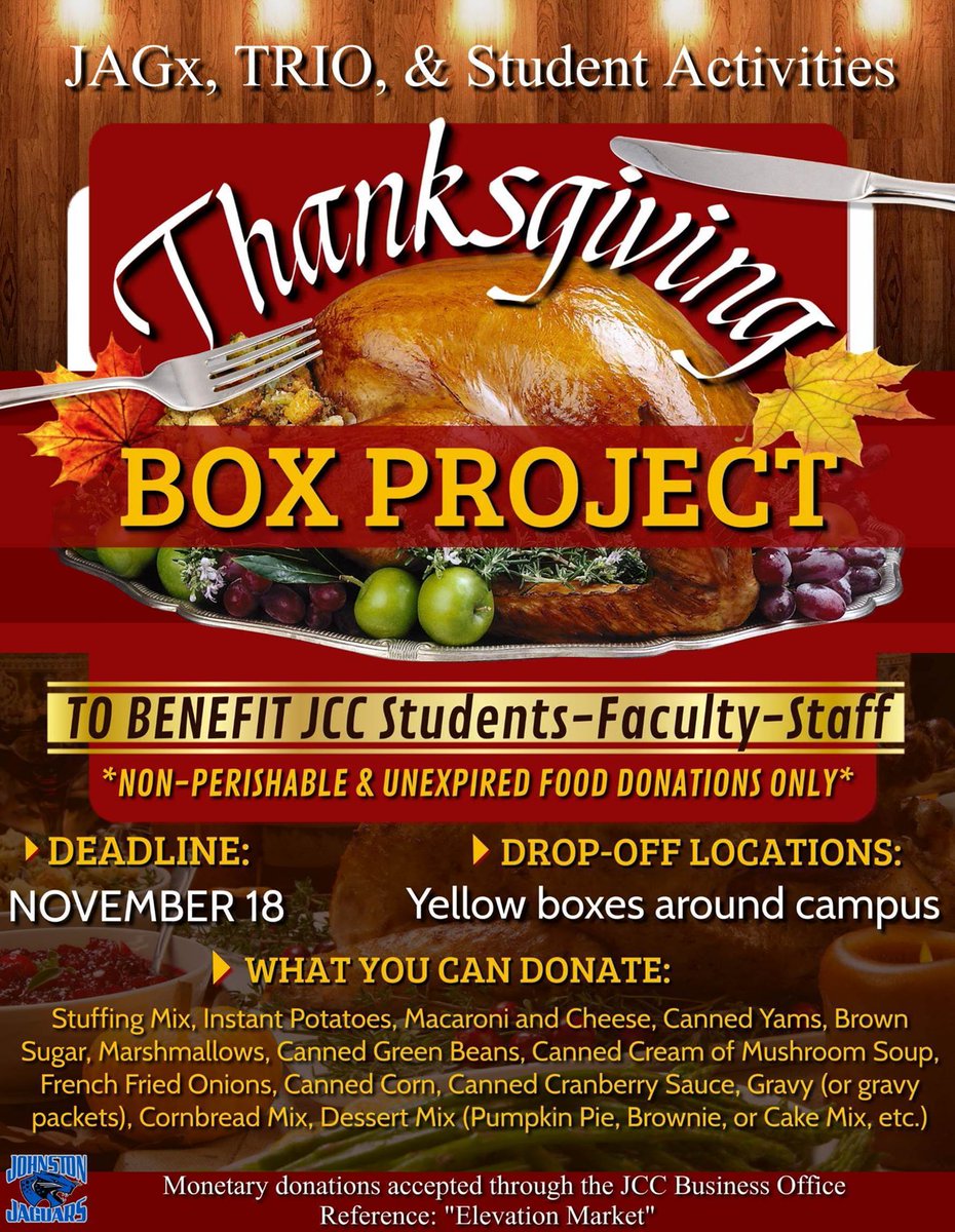 JCCNCAthletics's tweet photo. Help us support our community &amp; our Jaguars! Come out and bring those can goods! #JagNation https://t.co/s8Amuw8ZR1