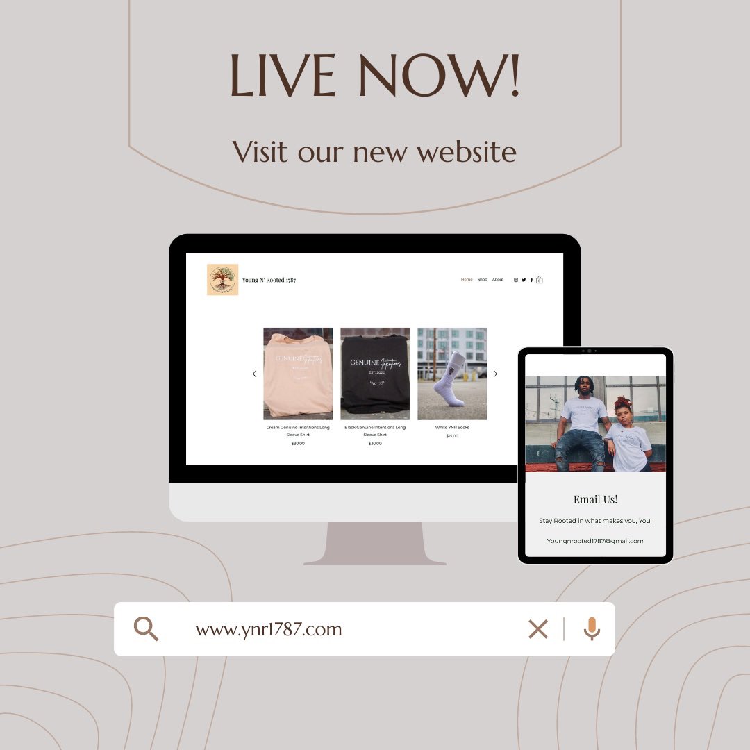 rooted1787's tweet photo. Our website is now live and available to shop 🌱 🚨 

Come get some drip  🌱

https://t.co/zjlX7xs6yX 

#ynrfam #stayrooted #youngentrepreneur #blackownedbusiness #websitelaunch #shopopen #youngnrooted #livenow #YNRFam #ShopYNR https://t.co/D8d9JkBtTm