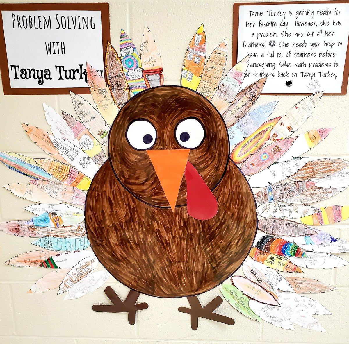 HookedonMath's tweet photo. Tanya Turkey is looking good! She even has some French feathers. 😲We are tracking her feather progress until Thanksgiving. Keep problem solving @Midway_Mustangs! ❤🦃🪶Here are some progress pics documenting her feather journey. #mathisart #lex1math #multiplestrategies https://t.co/aBpRiZxYOp