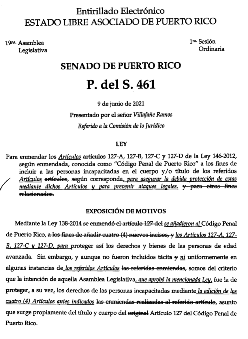 SenadoPR's tweet photo. 🔴El Alto Cuerpo aprobó a viva voz el #PS461 de la autoría del senador William Villafañe Ramos. https://t.co/swJM9lwDJO