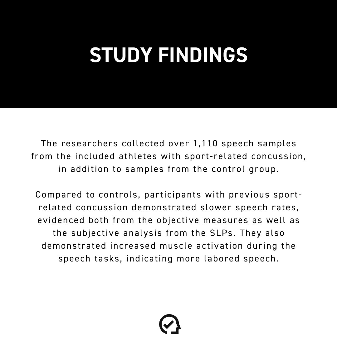 HEADCHECKHealth's tweet photo. Did you know? Research shows that athletes with previous sport-related concussion demonstrated slower speech rates🗣
Read more: https://t.co/zgMN0XWpdT
Author: Dr. Jennifer Hunnicutt
#concussion #concussions #concussionmanagement #injuryrecovery #concussionstudy https://t.co/7jLQNgdvDl