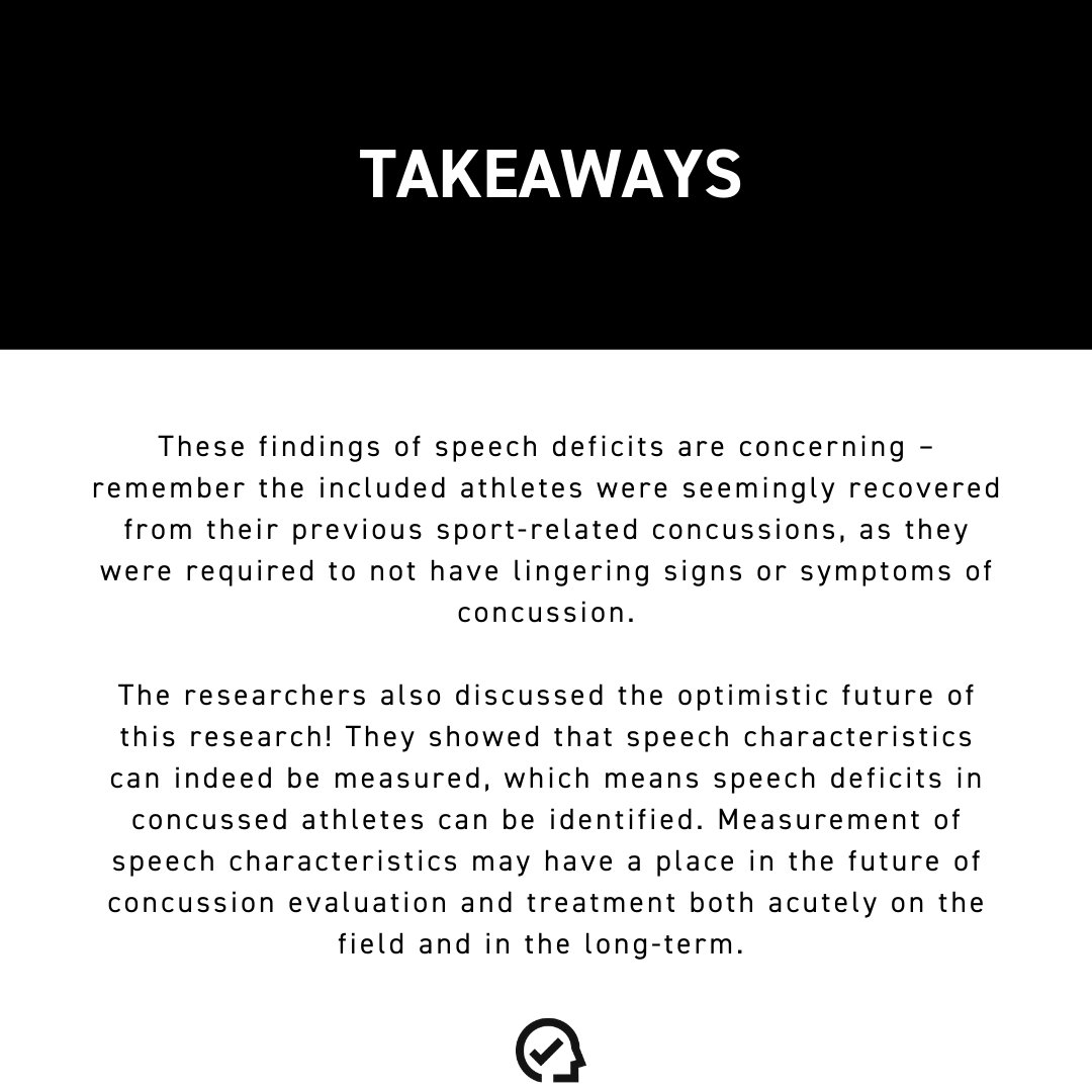 HEADCHECKHealth's tweet photo. Did you know? Research shows that athletes with previous sport-related concussion demonstrated slower speech rates🗣
Read more: https://t.co/zgMN0XWpdT
Author: Dr. Jennifer Hunnicutt
#concussion #concussions #concussionmanagement #injuryrecovery #concussionstudy https://t.co/7jLQNgdvDl