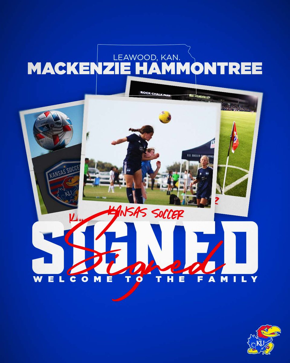 𝒪𝒻𝒻𝒾𝒸𝒾𝒶𝓁𝓁𝓎 𝒶 𝒥𝒶𝓎𝒽𝒶𝓌𝓀 🖊️ ✍️ » Mackenzie Hammontree ⚽️ » Midfielder | Sporting Blue Valley 📍 » Leawood, Kan. #RockChalk x #NationalSigningDay