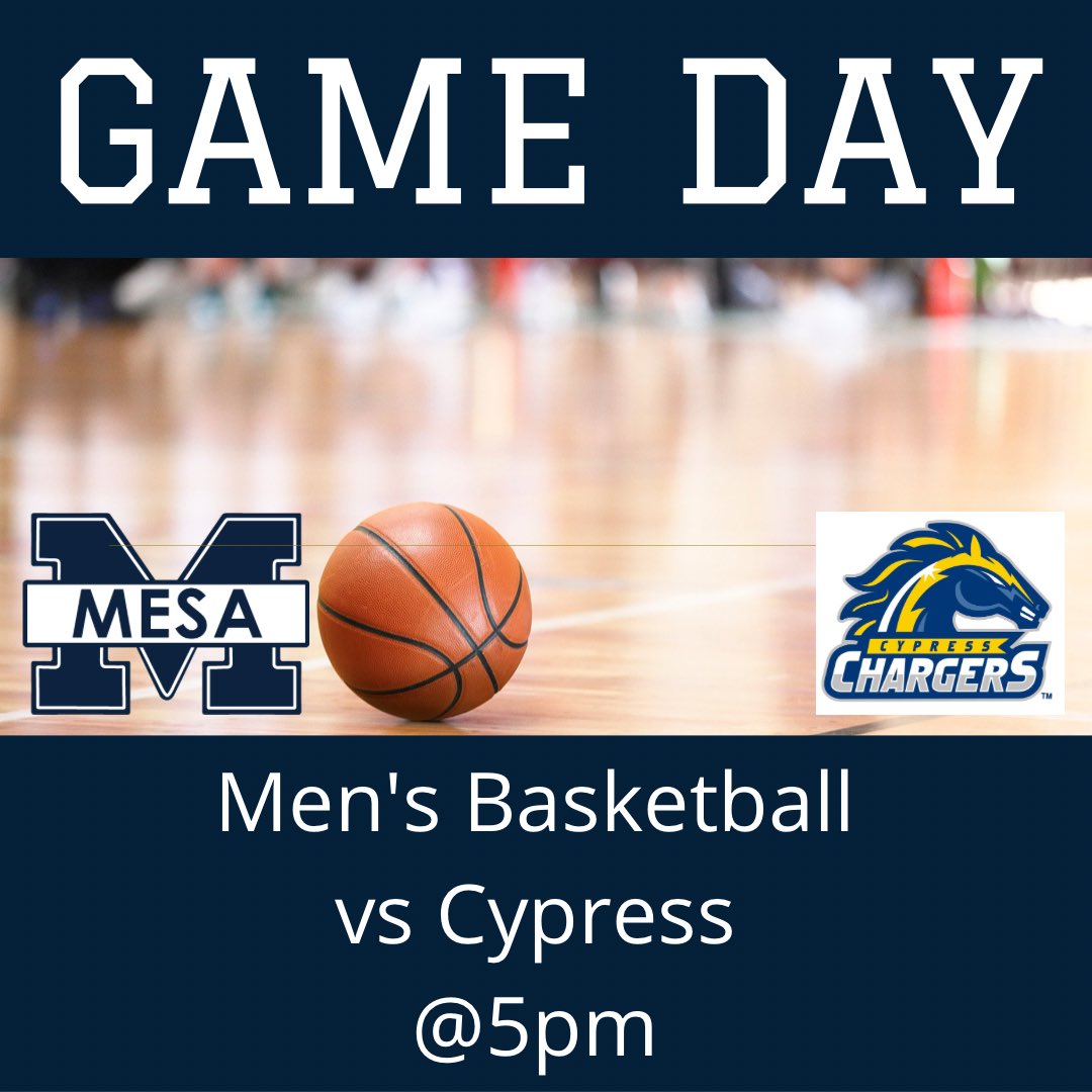 sdmesaathletics's tweet image. Game day!!! 

-Men’s Basketball faces @CYPRESSChargers at home 

-Women’s basketball travels to @MtSAC_athletics 

-Women’s volleyball travels to @sdcityknights 

#GoOlympians #SDMesaCollege #PCAC 
@sdmesacollege @DrRyanShumaker @sd_mesavball @MesaBasketball_
