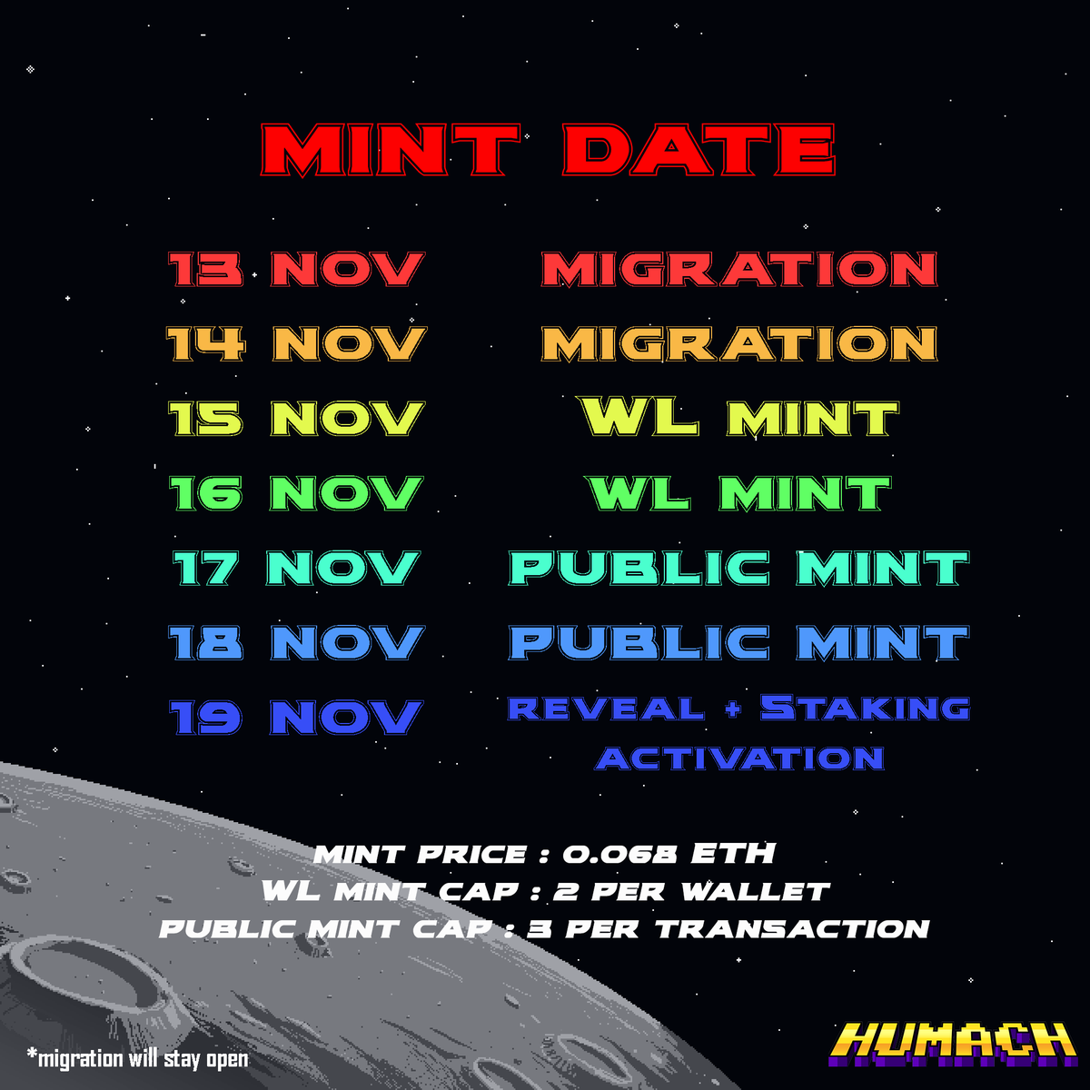Date and Price for Humach have been announced! 
See you on site Humach! machinienft.com

Join us discord.gg/machinie 📟

#nftcommunity #nftthai #beep