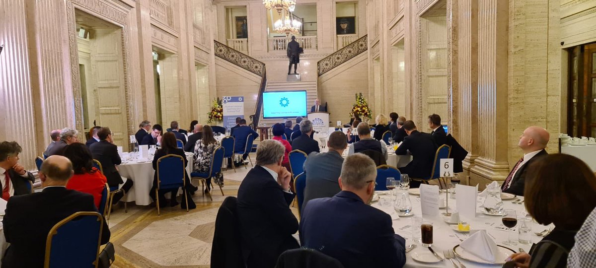 In the Great Hall in Parliament Buildings for the Northern Ireland Assembly and Business Trust (NIABT) Dinner.

This is something we have been involved with since the assembly was set up in 2000.