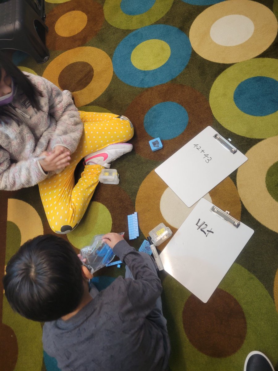 CoachPaskon's tweet photo. Today we are working with our math partners to create 2-digit numbers and practicing adding them together using base ten blocks! #mathematiciansinthemaking #isdschools #handsonlearning https://t.co/TghuXkI1eO