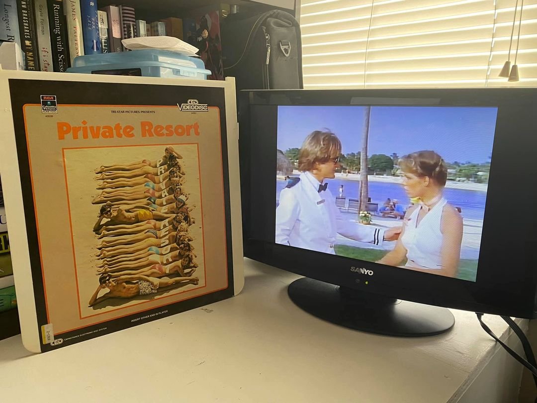 RockVideoRental's tweet photo. Spun this earlier on CED Selectavision Videodisc 
a Super early film in Johnny Deep's career, flawed movie but fun, had potential but is lacking something..
#PrivateResort #CEDMagic #RCAVideoDisc #JohnnyDepp #1980s https://t.co/XyLMOpP2dW