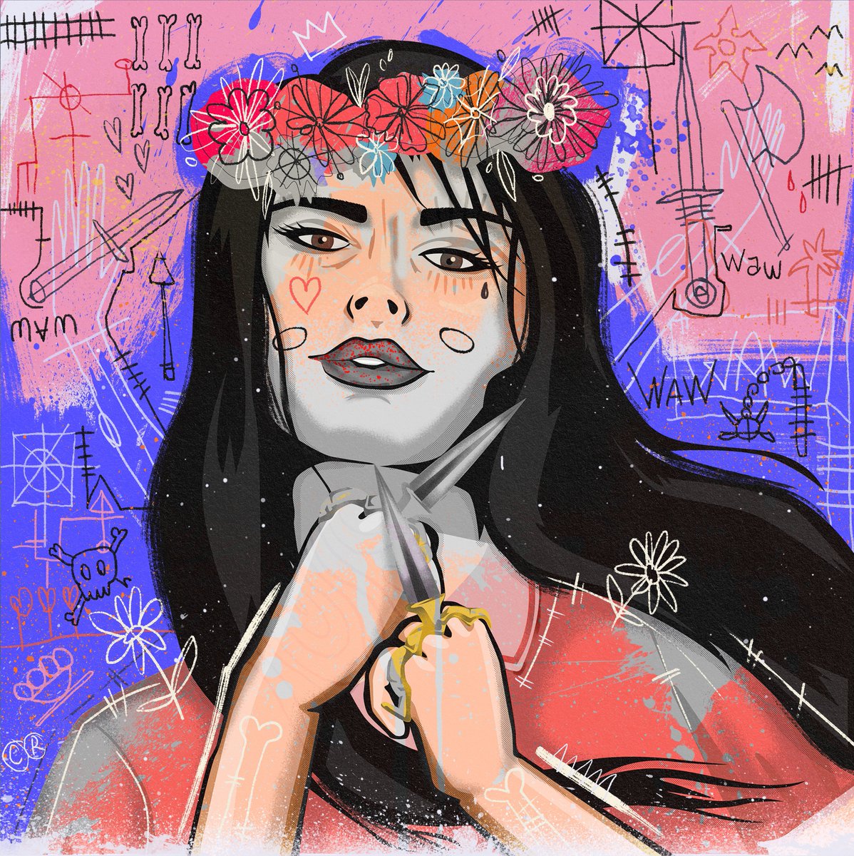 WomenandWeapons's tweet photo. Our new friend @HEXVGON808 was kind enough to gift us this new piece! 

✨ WAW x CROWN SYNDROME ✨ 

So talented! The piece will be minted and added to our Patron Wallet to be shown at future events/galleries! 

We love it and appreciate the kindness/generosity! ♥️ https://t.co/VXJe40VMXK