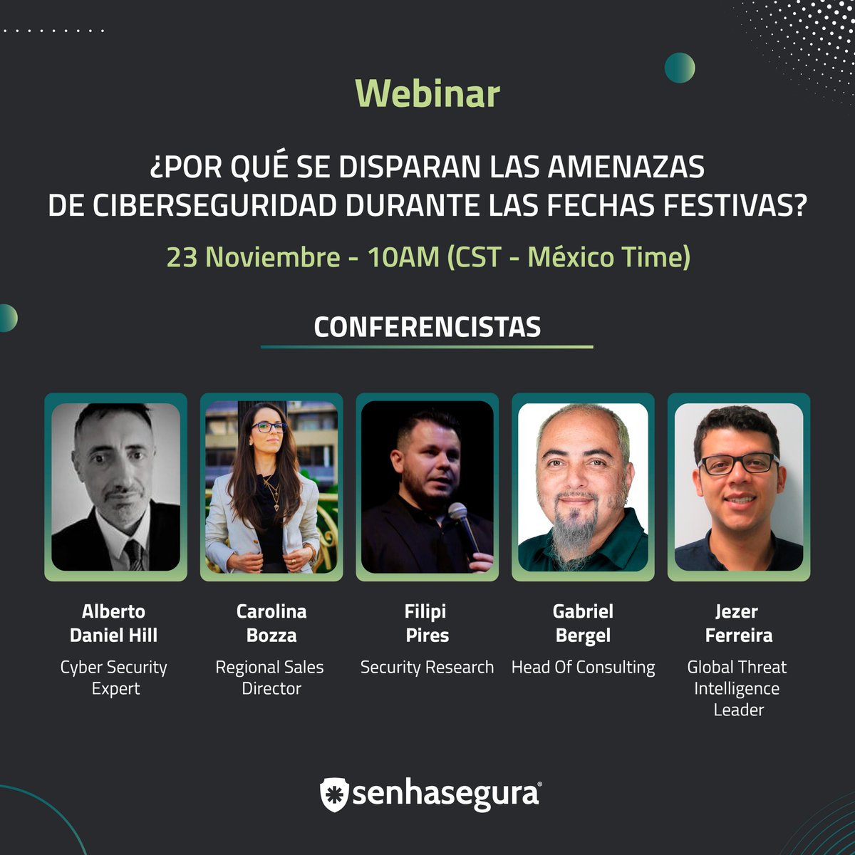 segura_security's tweet photo. ¿Por qué se disparan las amenazas de ciberseguridad durante las fechas festivas?
Con los expertos, @ADanielHill @carolbozza @FilipiPires @gbergel @JezerFerreira
https://t.co/6SOQEcgndo
#oportunidad #webinar #cibersecurity #ciberattacks #ciberseguridad #PAM #stopransomwareattack https://t.co/TZX5BZPP72
