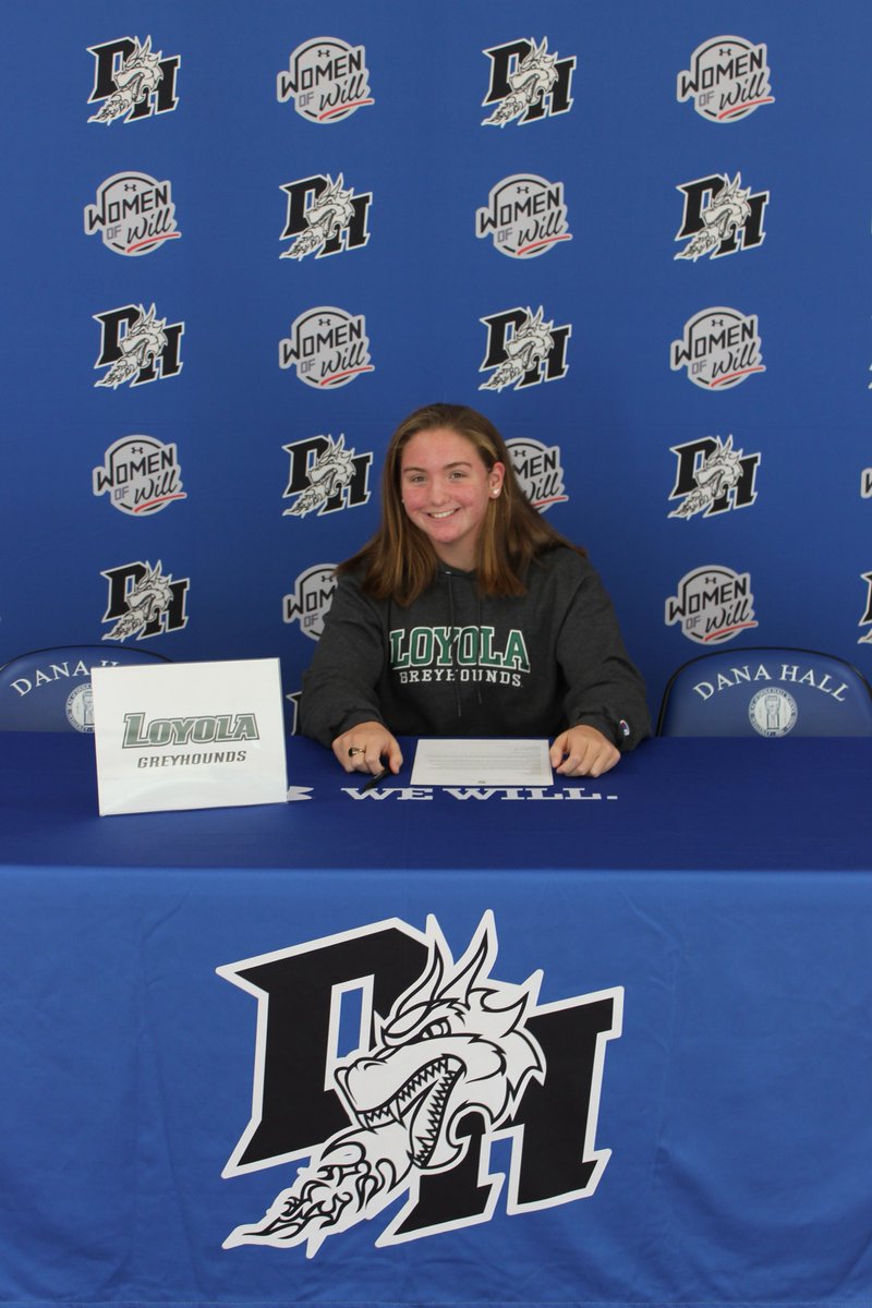 DanaHallSchool's tweet photo. It's Division 1 Signing Day! Congratulations to K. McGrath '22 for signing her National Letter of Intent to swim for the @loyolahounds. Read the full story: https://t.co/KlatTZwicz #gohounds #nli #godana https://t.co/thorocTE7S