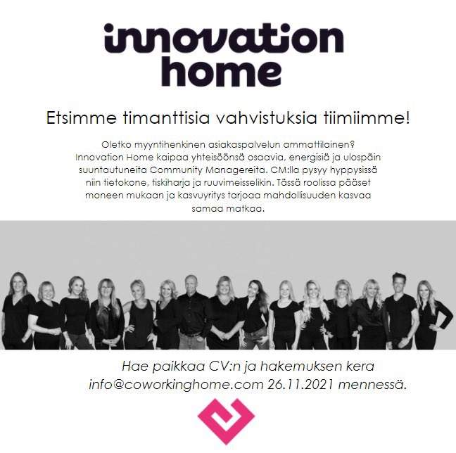 Innovation Home hakee myyntihenkisiä asiakaspalvelun ammattilaisia! 💎💎💎💎💎