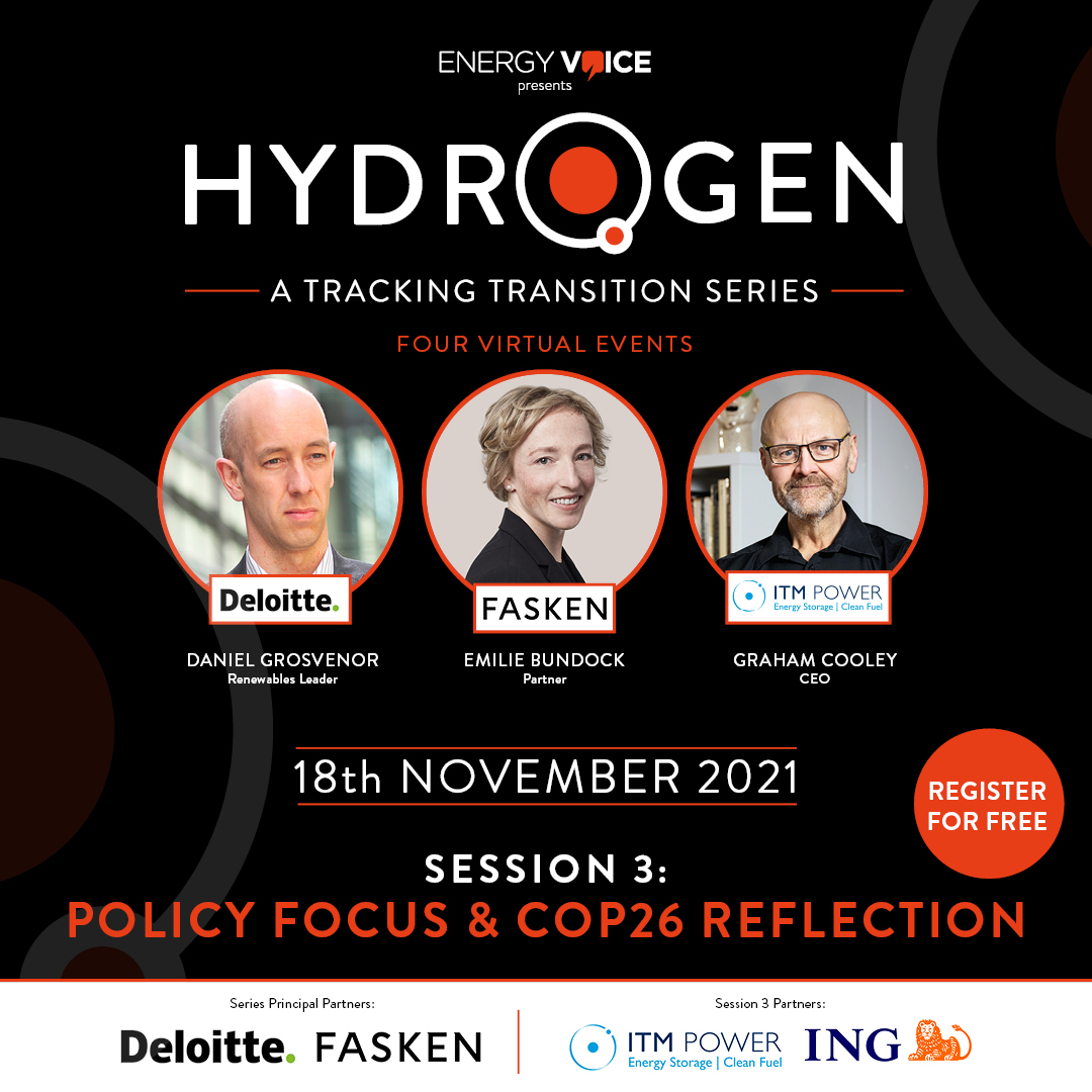 FaskenLaw's tweet photo. What is the future of #hydrogen and what are the key takeaways for hydrogen from #COP26? Join Emilie Bundock as we explore hydrogen’s important role with #energy in transition in the #TrackingHydrogen event series with @EnergyVoiceNews. Register: https://t.co/3reOFhOOp3 #Fasken https://t.co/TaDkcN0oef